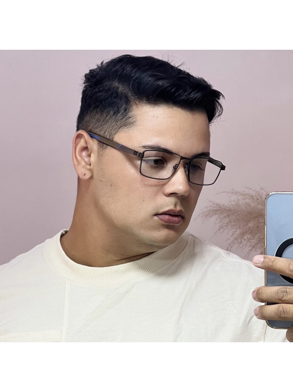 Armação de Óculos 86002 Retangular Marrom